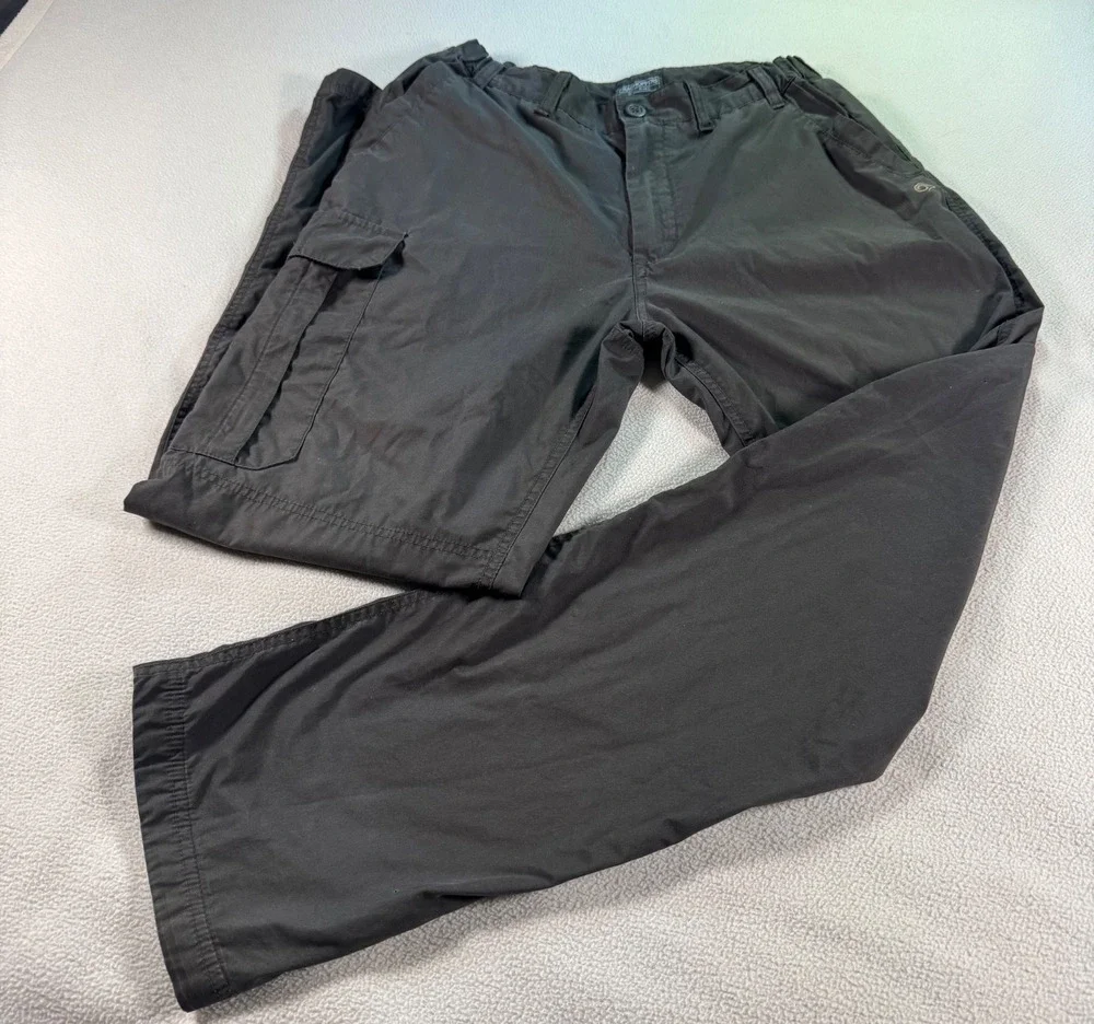 Craghoppers Pants Mens 32 Black Kiwi Cargo Hiking Outdoor Travel Trail CS0359